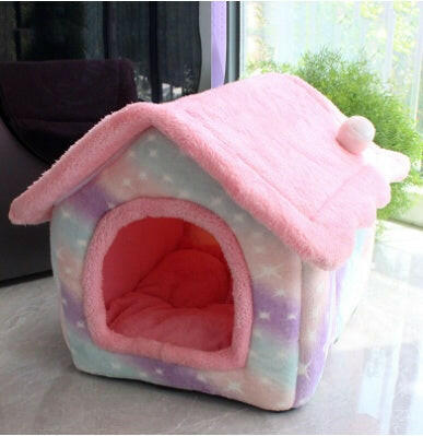 Cozy Foldable Dog House & Cat Bed – Warm, Soft, & Enclosed for Ultimate Comfort!.