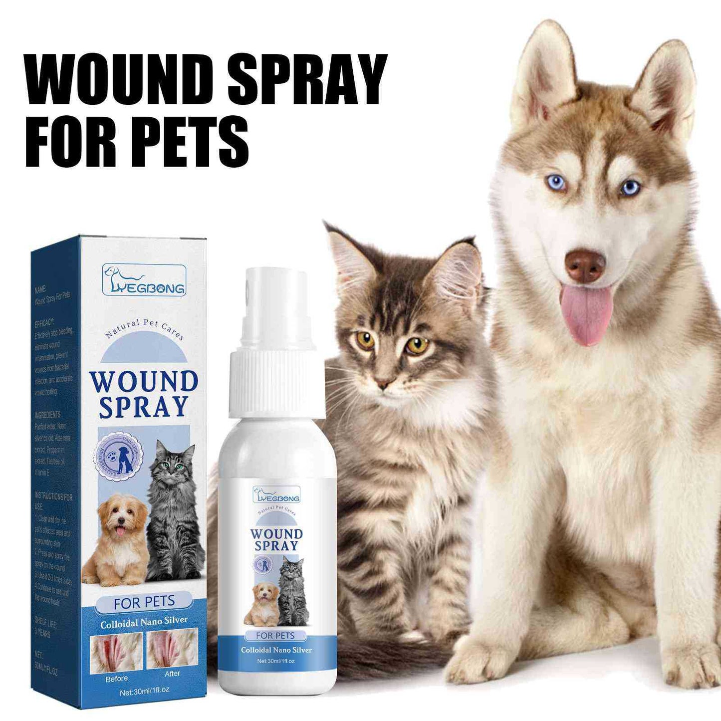 Pet Wound Care Spray – Fast Healing & Skin Relief for Dogs & Cats!.