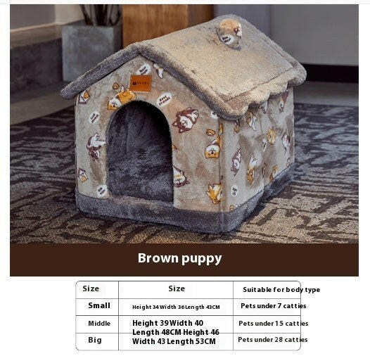 Cozy Foldable Dog House & Cat Bed – Warm, Soft, & Enclosed for Ultimate Comfort!.