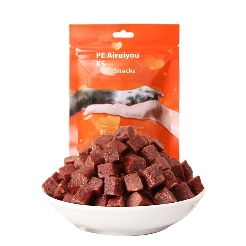 Premium Dried Beef Cubes – Dog Snacks & Training Treats.