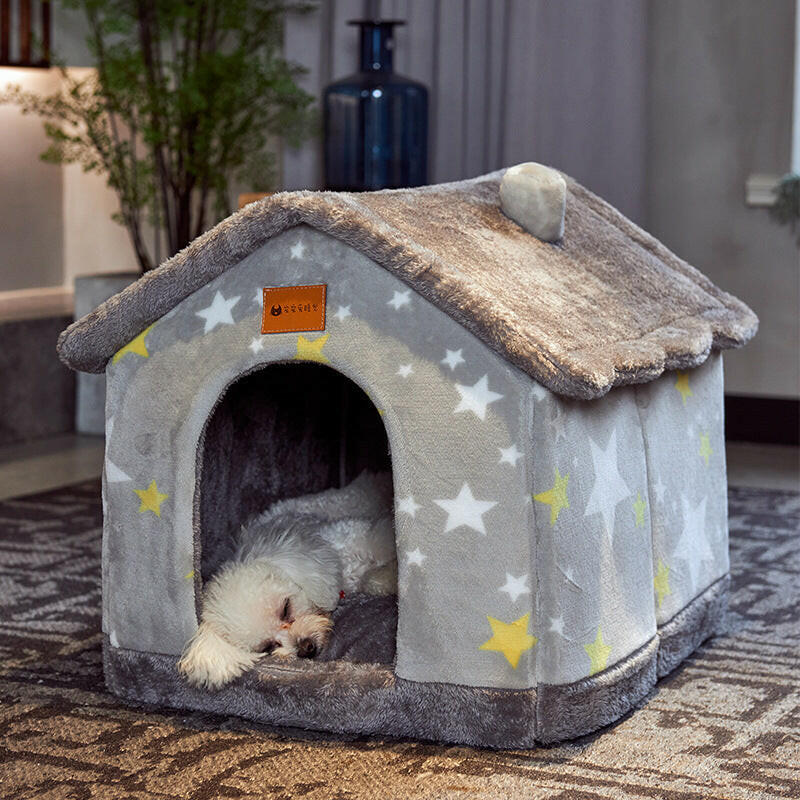 Cozy Foldable Dog House & Cat Bed – Warm, Soft, & Enclosed for Ultimate Comfort!.