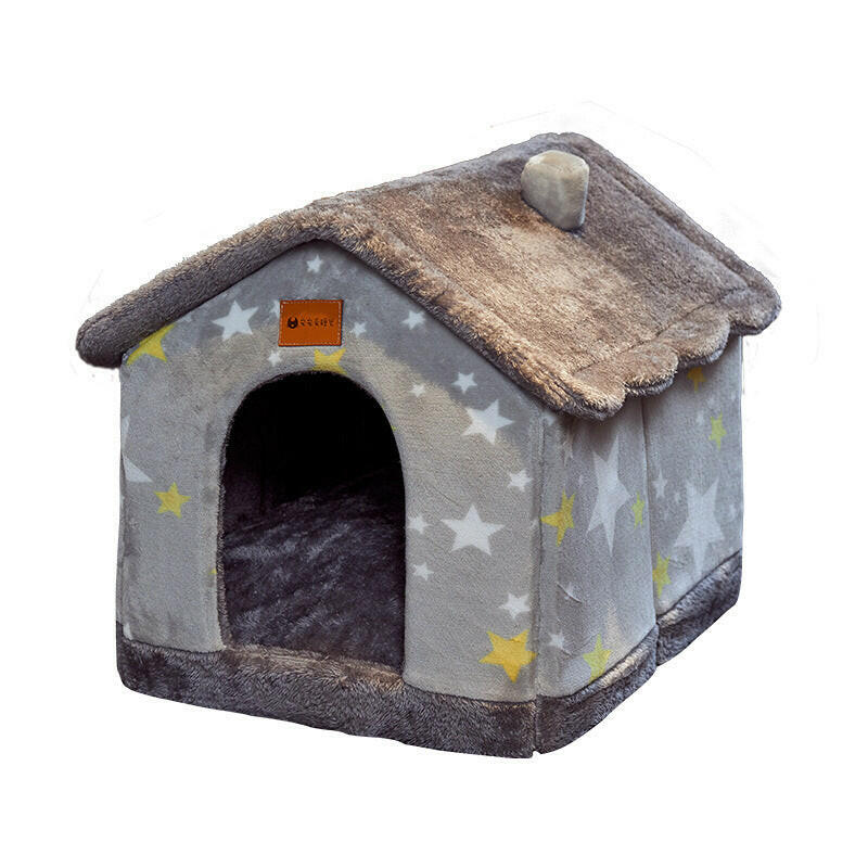 Cozy Foldable Dog House & Cat Bed – Warm, Soft, & Enclosed for Ultimate Comfort!.