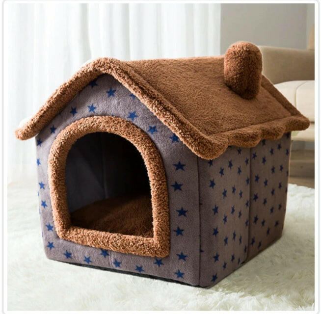 Cozy Foldable Dog House & Cat Bed – Warm, Soft, & Enclosed for Ultimate Comfort!.